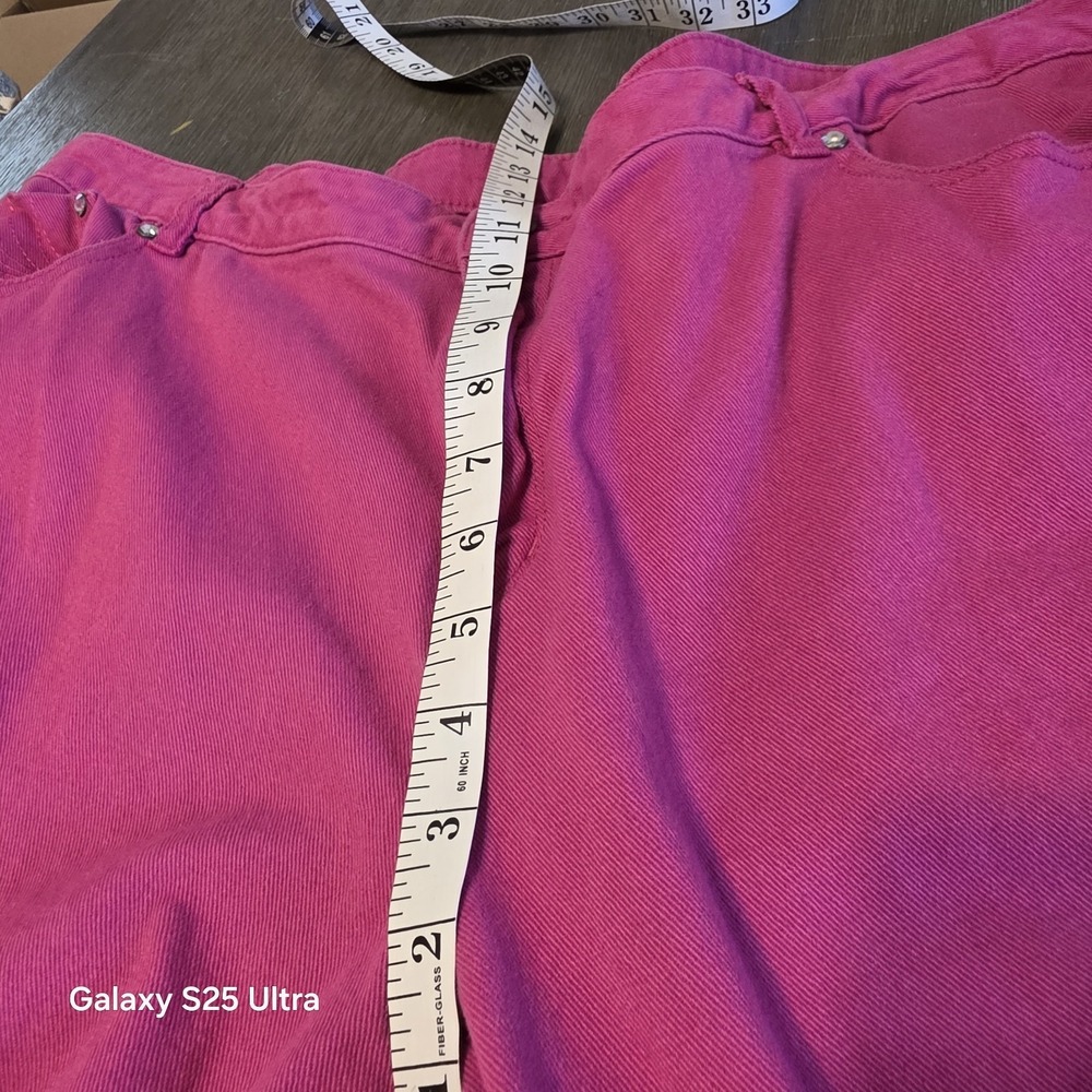 Faded Glory fushia red/dark pink embellished capri pants 26W bling Y2K? - Picture 9 of 12